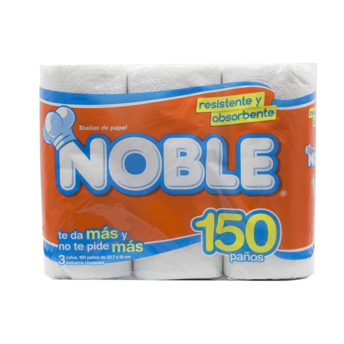 toalla cocina NOBLE 3 rollos 150 PAÑOS 20.7x19cm 