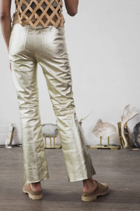 Leather Jeans Golden Claro