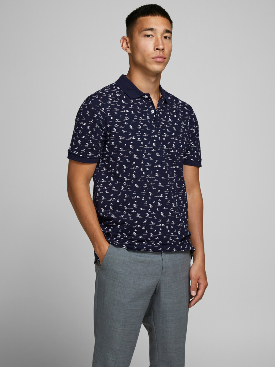 Camiseta Polo estampada - Navy Blazer 