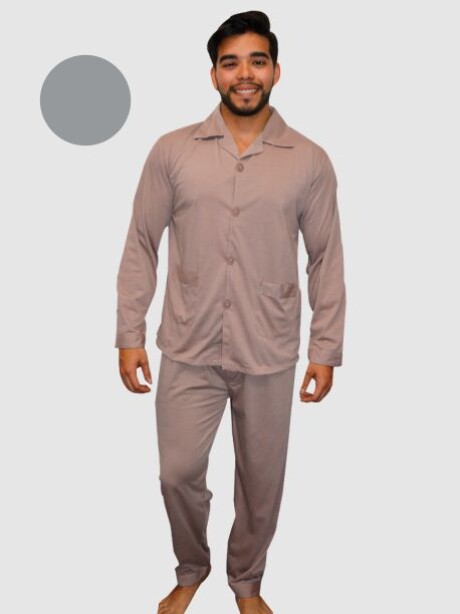 Pijama de Hombre Liso Gris